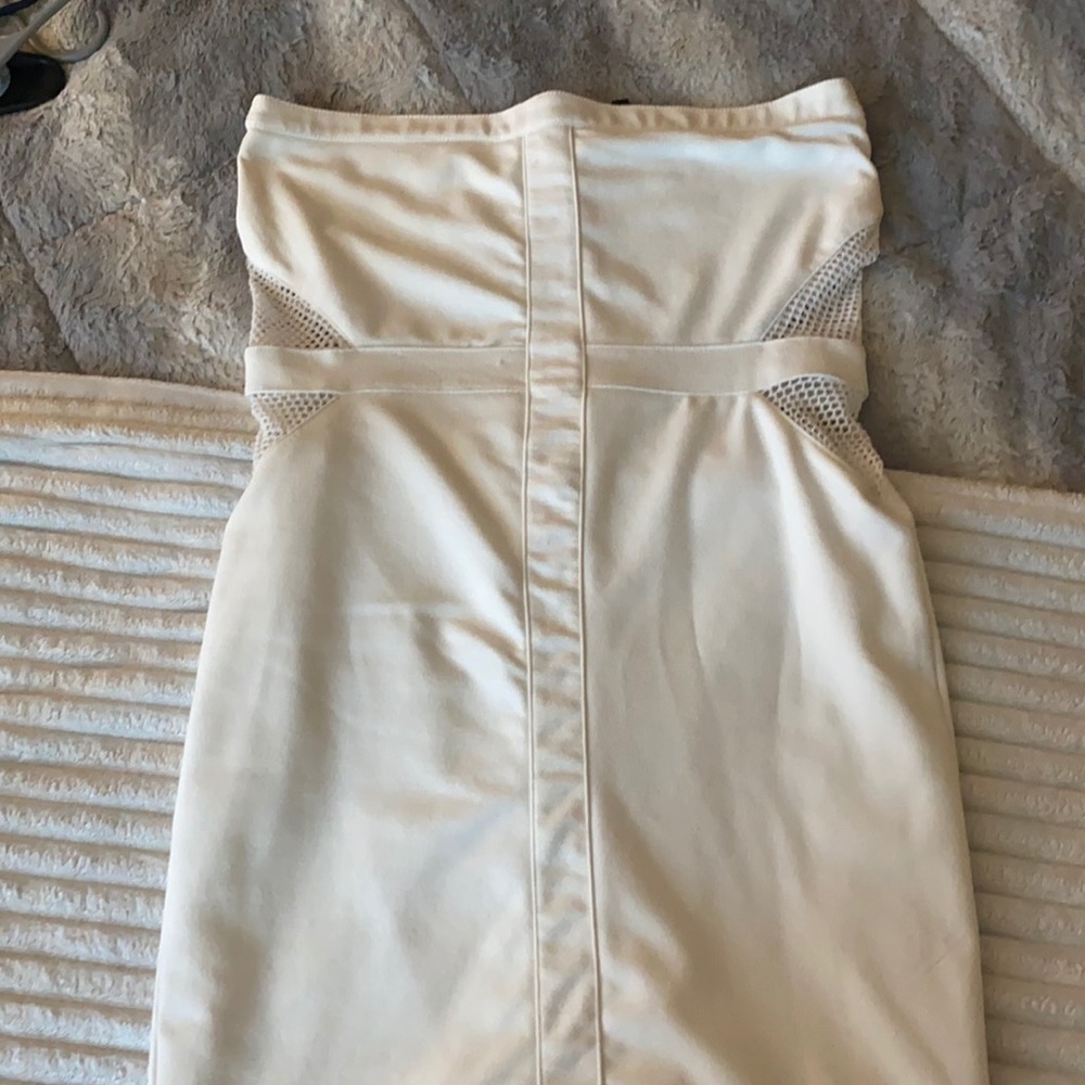 Strapless white dress